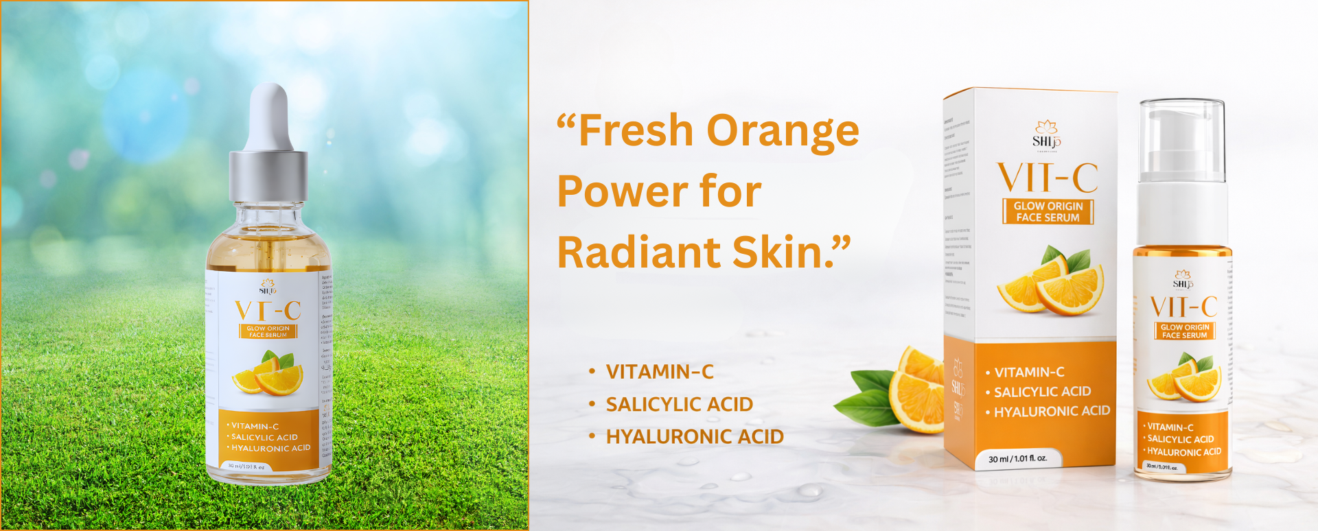 “Fresh Orange Power for Radiant Skin.”